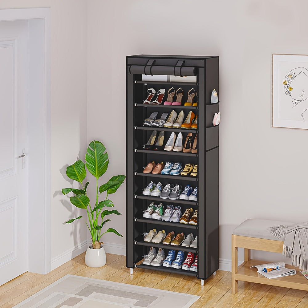 Multi-Tier Fabric Shoe Cabinet, Space-Saving Shoe Cupboard for Entryway detail image - detail view 4