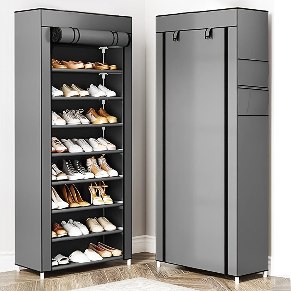 Multi-Tier Fabric Shoe Cabinet, Space-Saving Shoe Cupboard for Entryway detail image - detail view 9