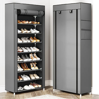 Multi-Tier Fabric Shoe Cabinet, Space-Saving Shoe Cupboard for Entryway detail image - detail view 9