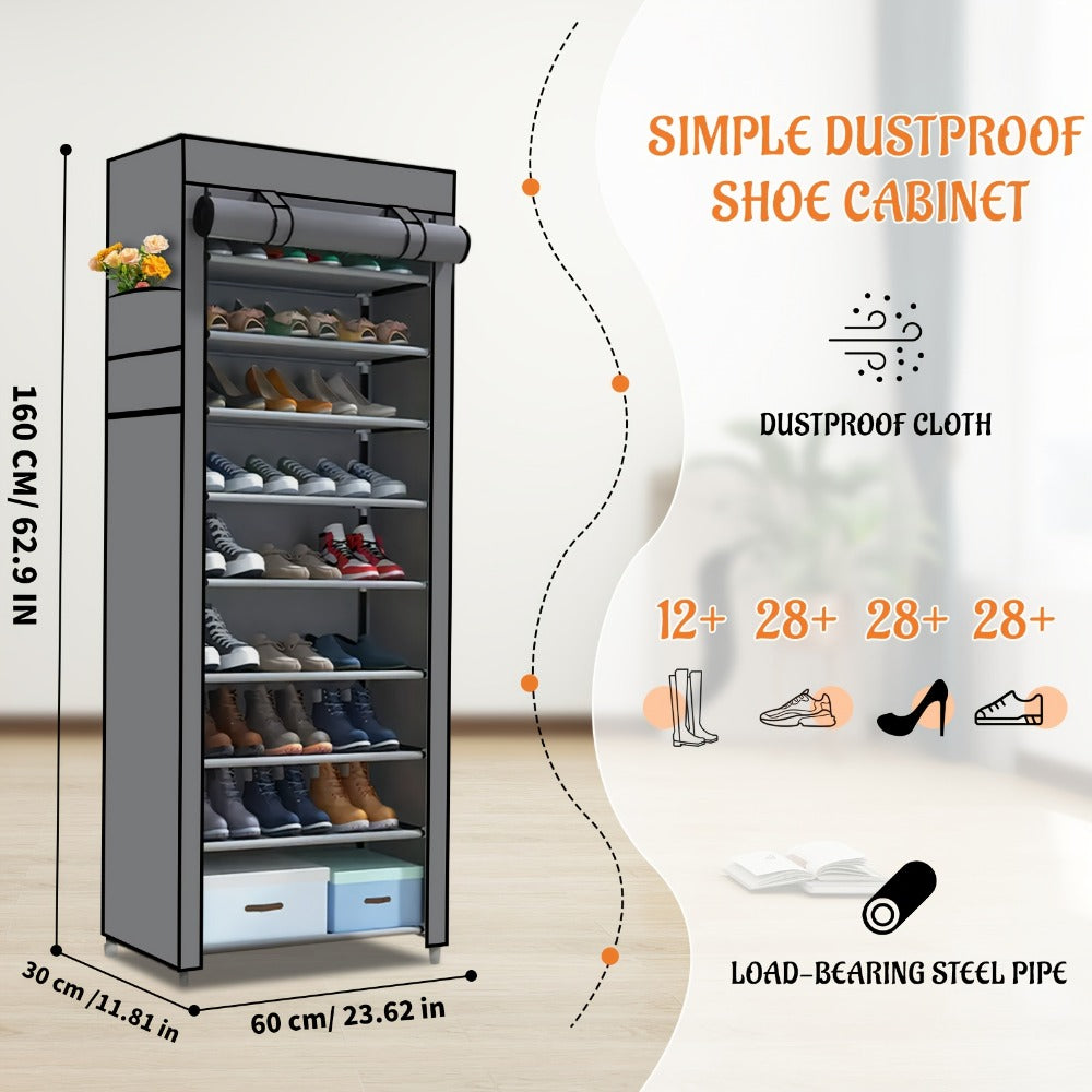 Multi-Tier Fabric Shoe Cabinet with Tool-Free Assembly for Entryway detail image - detail view 15