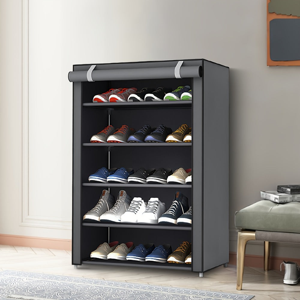 Multi-Tier Fabric Shoe Cabinet with Tool-Free Assembly for Entryway detail image - detail view 5