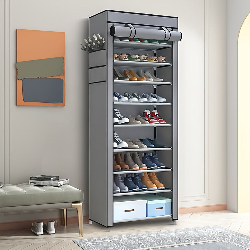 Shoe Cabinet shown in the Gray 10 Tier 9 Grid option