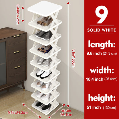 Shoe Rack shown in the 9 Tier - Solid White option