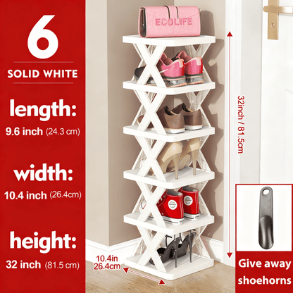 Multi-Tier Narrow Shoe Rack with Stackable Design and Tool-Free Assembly for Entryway detail image - detail view 4