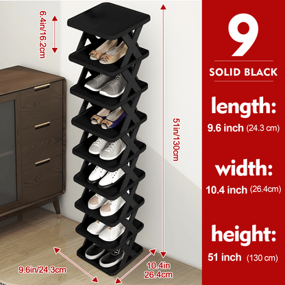 Shoe Rack, Narrow 6/9 Tier Stackable DIY Vertical Shoe Organizer for Entryway Closet shown in the main product view