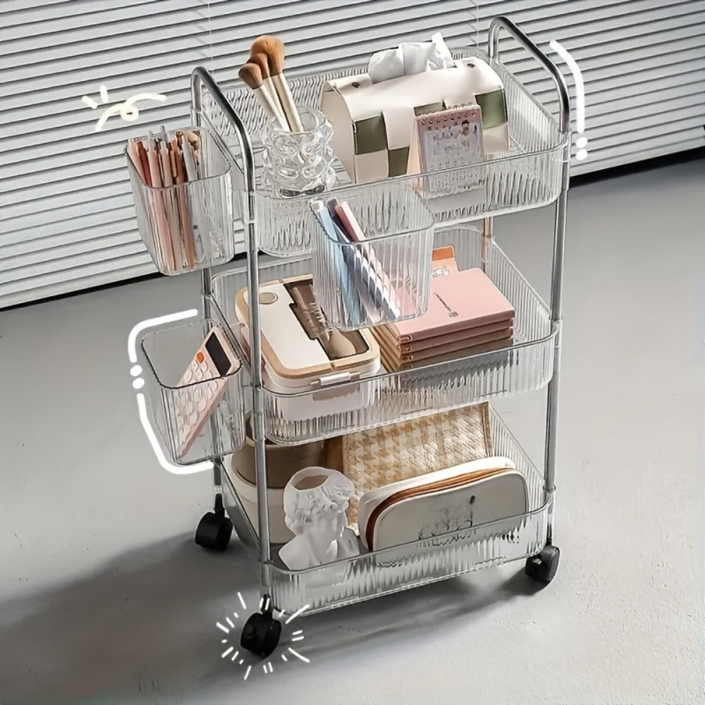 Multi-Tier Rolling Storage Cart with Tool-Free Assembly for Bedroom detail image - detail view 3