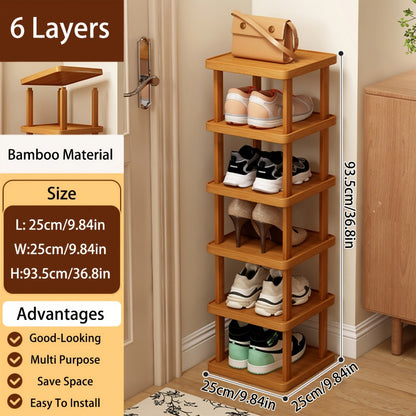 Multi-Tier Slim Shoe Rack with Stackable Design, Entryway Shoe Organizer detail image - detail view 4