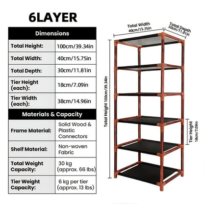 Multi-Tier Space-Saving Shoe Rack with Tool-Free Assembly for Organized Everyday Storage detail image - detail view 3