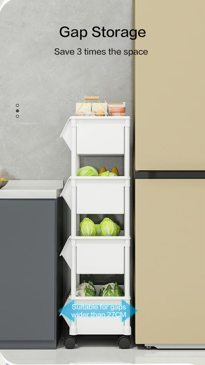 Narrow Rolling Carts And Storage Organizers with Locking Wheels and Secure Lid detail image - detail view 12