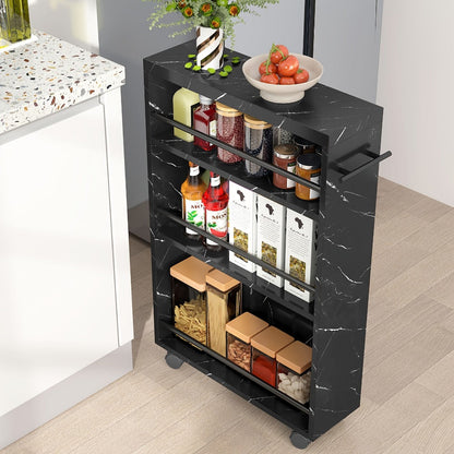 Narrow Rolling Slim Storage Cart with Locking Wheels for Bathroom detail image - detail view 7