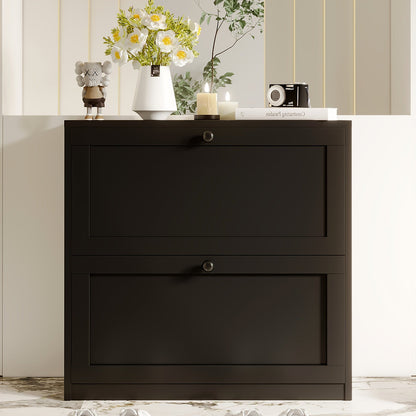 Shoe Cabinets and Shoe Storage shown in the Black/2 Drawer option