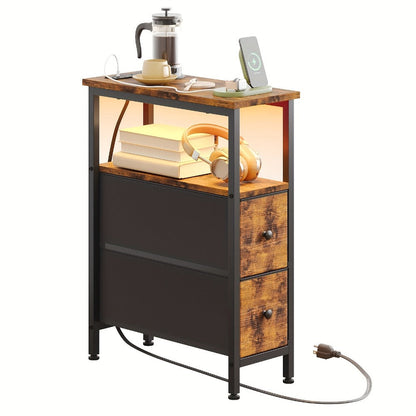 Narrow Slim End Table, Bedside Side Table for Work, Display, and Everyday Use in Entryway detail image - detail view 4