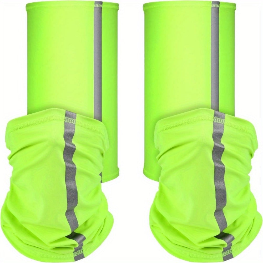 Neck Gaiters & Bandanas - Neon Safety Bandana 4 Pack High Visibility Reflective Gaiter Windproof - product detail view 3