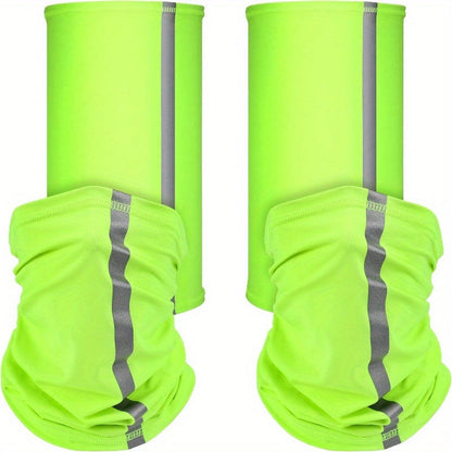 Neck Gaiters & Bandanas - Neon Safety Bandana 4 Pack High Visibility Reflective Gaiter Windproof - product detail view 11
