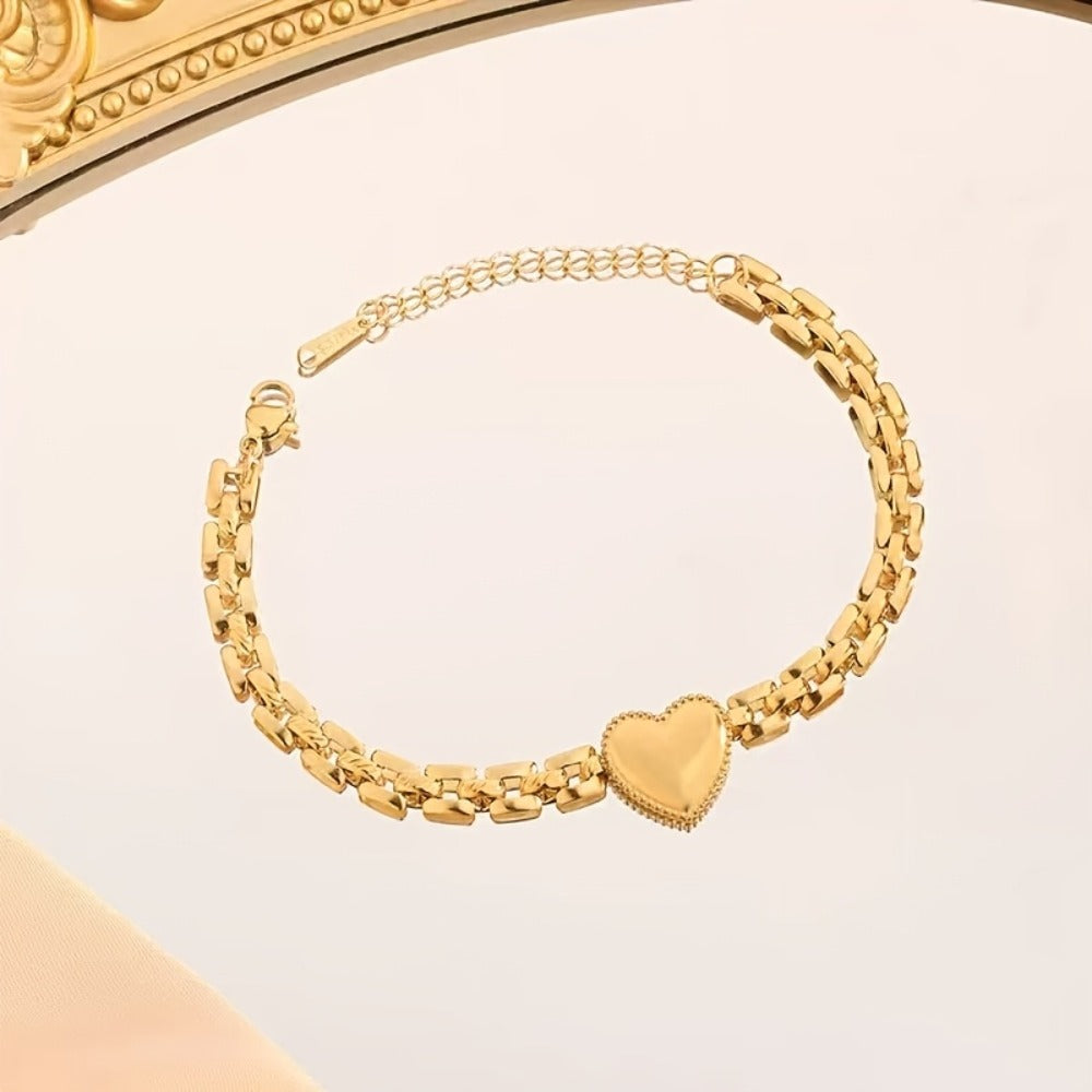 Necklace for Women - 925 Sterling Silver Heart Bracelet & - Thick Chain Jewelry for Couples - product detail view 5