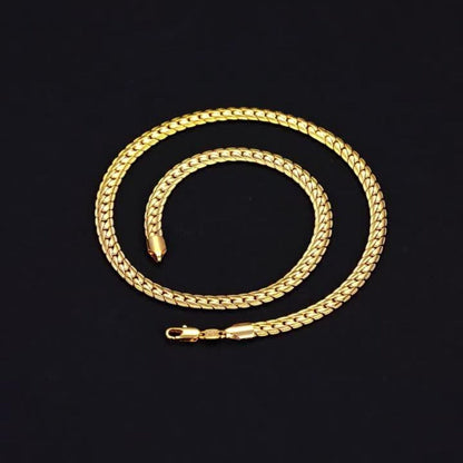 Necklace for Women - Gold Chain 24K Gold Plated 925 Sterling Silver 5mm Flat Lace Chain Unisex - product detail view 11