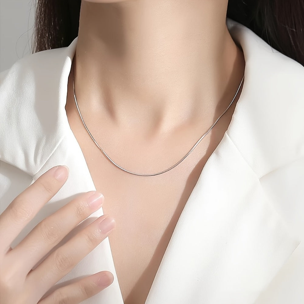 Necklace for Women - Snake Chain 925 Sterling Silver - Flexible Serpentine Chain for Men 1MM - product detail view 2