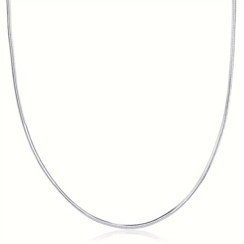 Necklace for Women - Snake Chain 925 Sterling Silver - Flexible Serpentine Chain for Men 1MM - product detail view 3