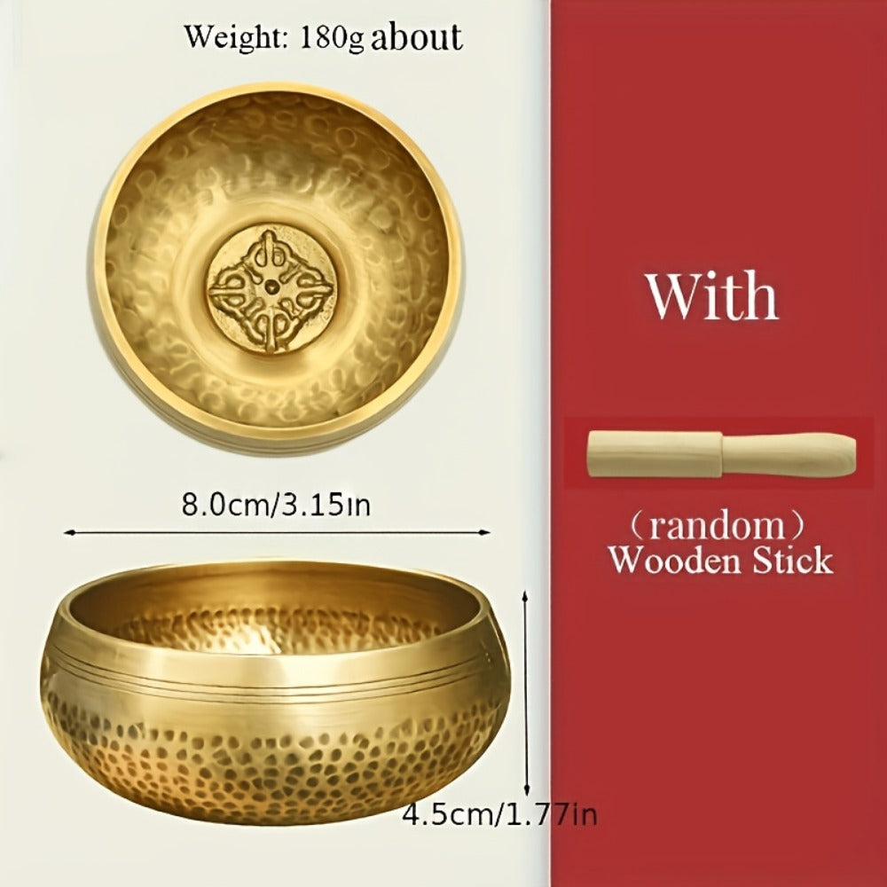 Nepalese Singing Bowl Set with Copper Bowls and Mahogany Strikers detail image - detail view 3