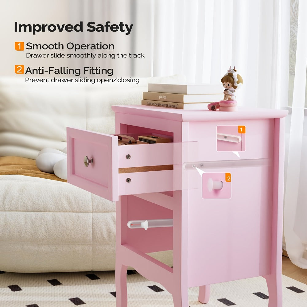 Nightstand, Bedside Table for Practical Everyday Home Use in Bedroom detail image - detail view 8