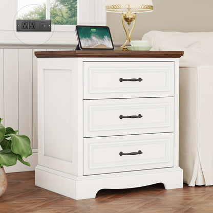 Nightstand shown in the 1-White Brown option