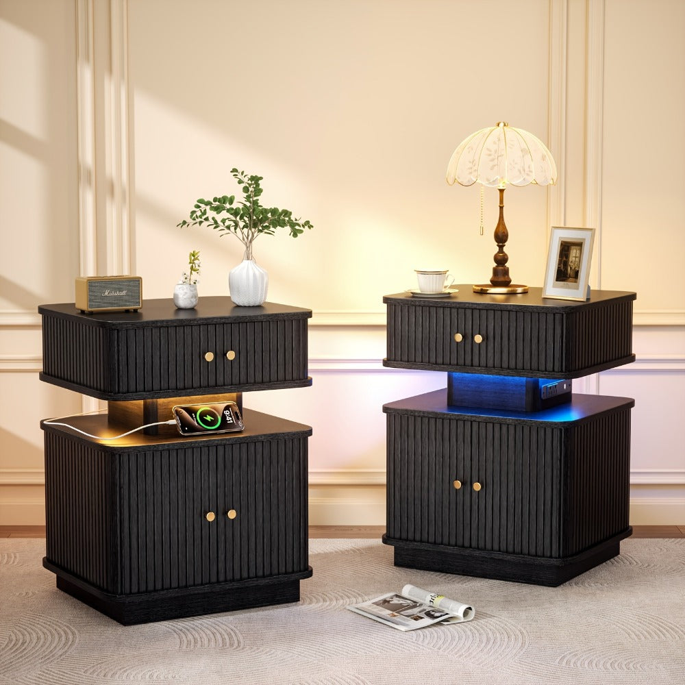 Nightstand with Charging Station for Practical Everyday Home Use in Bedroom detail image - detail view 4