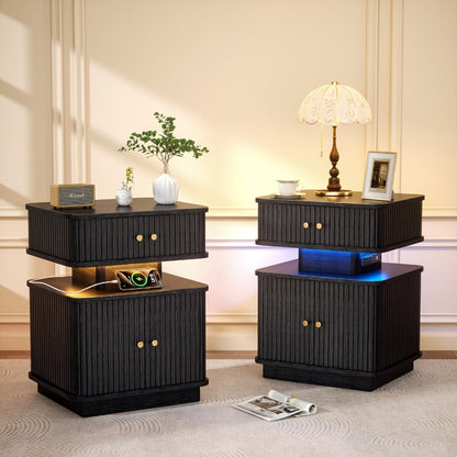 Nightstand with Charging Station for Practical Everyday Home Use in Bedroom detail image - detail view 4