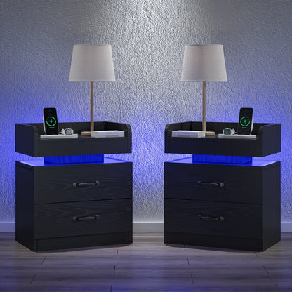 Nightstand shown in the Black, 2pcs/set option