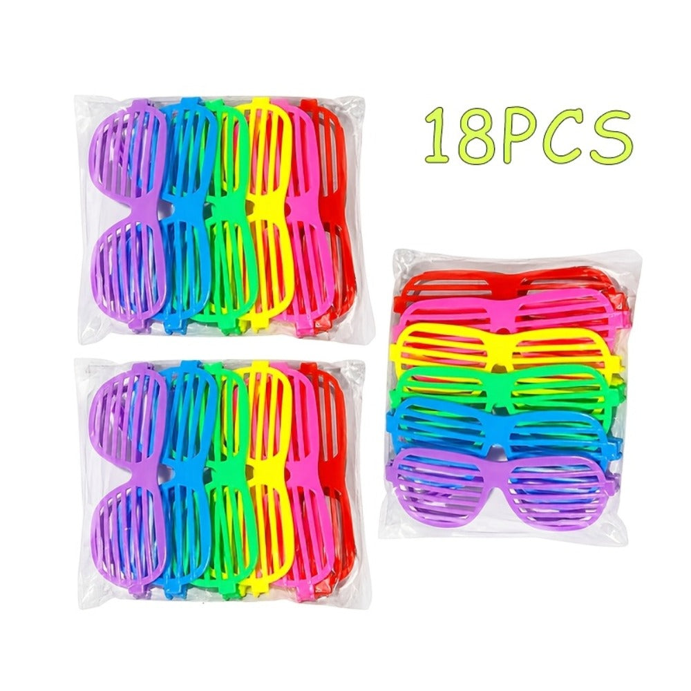 Novelty Party Eyewear - Shutter Shade Glasses Lensless Bulk Set 12 18 24 Pcs Retro for Costume - product detail view 3