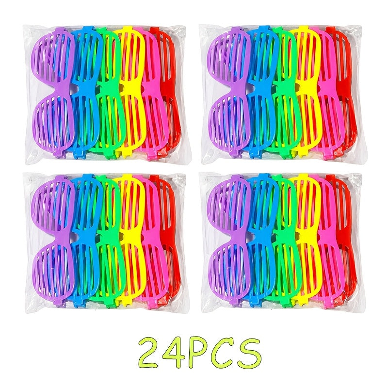 Novelty Party Eyewear - Shutter Shade Glasses Lensless Bulk Set 12 18 24 Pcs Retro for Costume - product detail view 10