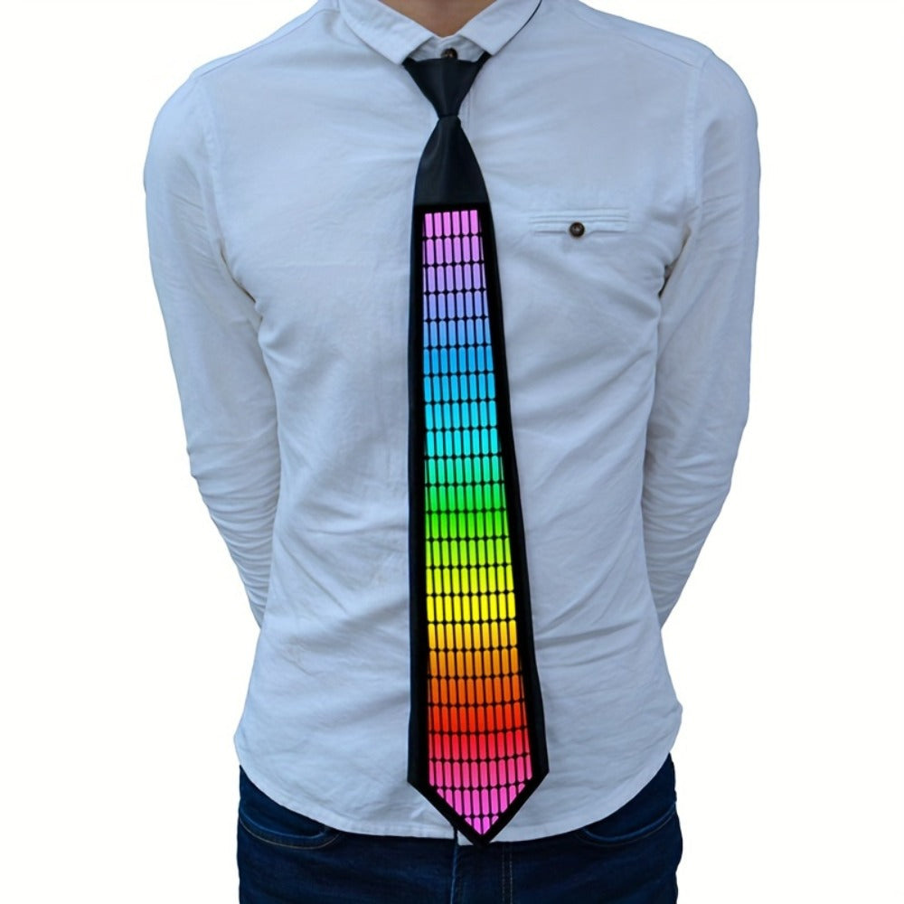 Novelty Ties - Light Up Tie Voice Activated LED EL Wire Necktie - Glowing Sound Reactive - product detail view 5