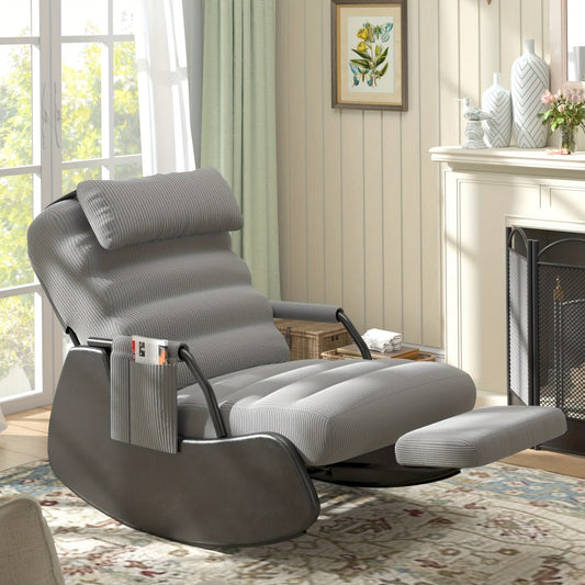 Nursery Glider Chair, Nursery Glider Rocking Chair with Cushioned Seat & Headrest shown in the main product view