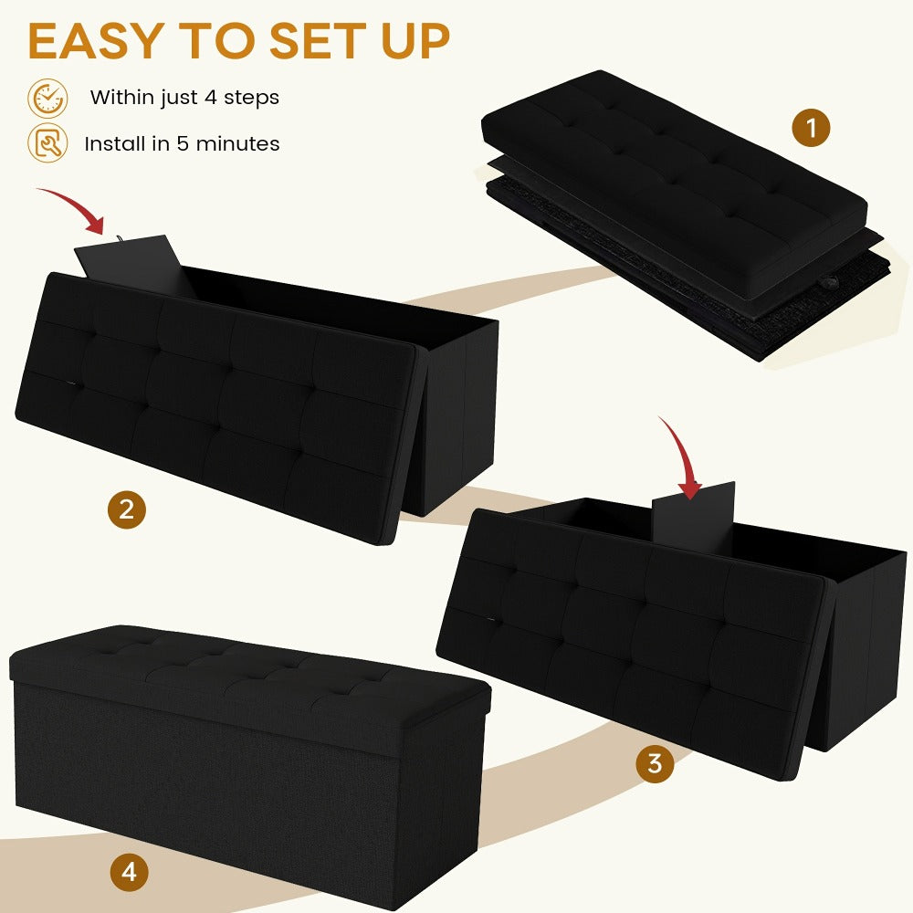 Ottoman Bench with Padded Seat for Comfortable Everyday Seating detail image - detail view 11