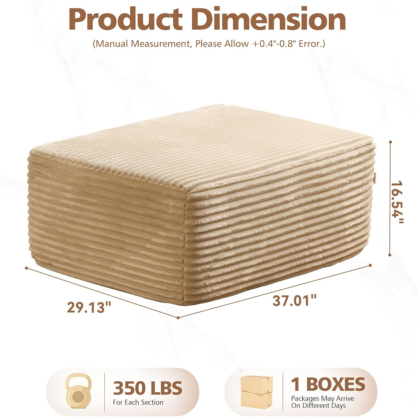 Ottoman shown in the Beige option