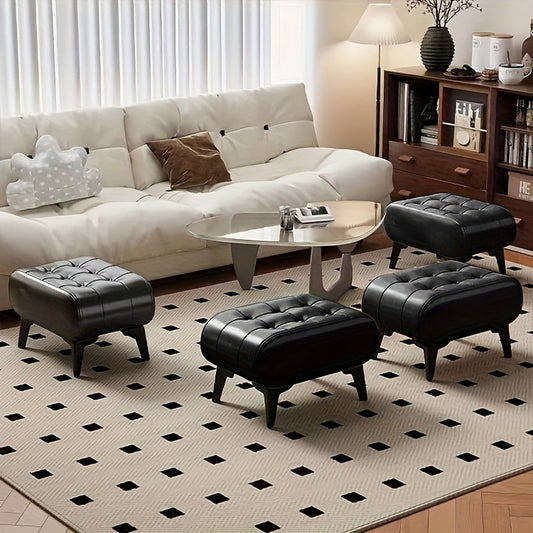 Ottoman shown in the Modern Bright Black option