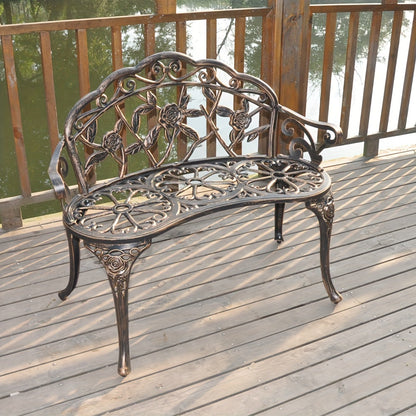 Outdoor Bench shown in the Bronze option