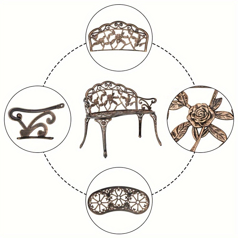 Outdoor Bench with Armrests for Comfortable Outdoor Seating in Patio detail image - detail view 8
