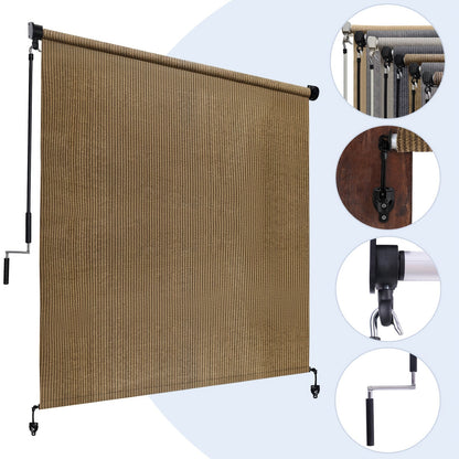 Outdoor Roller Shade shown in the Coffee Brown, 4×8FT (48"W x 96"H) option