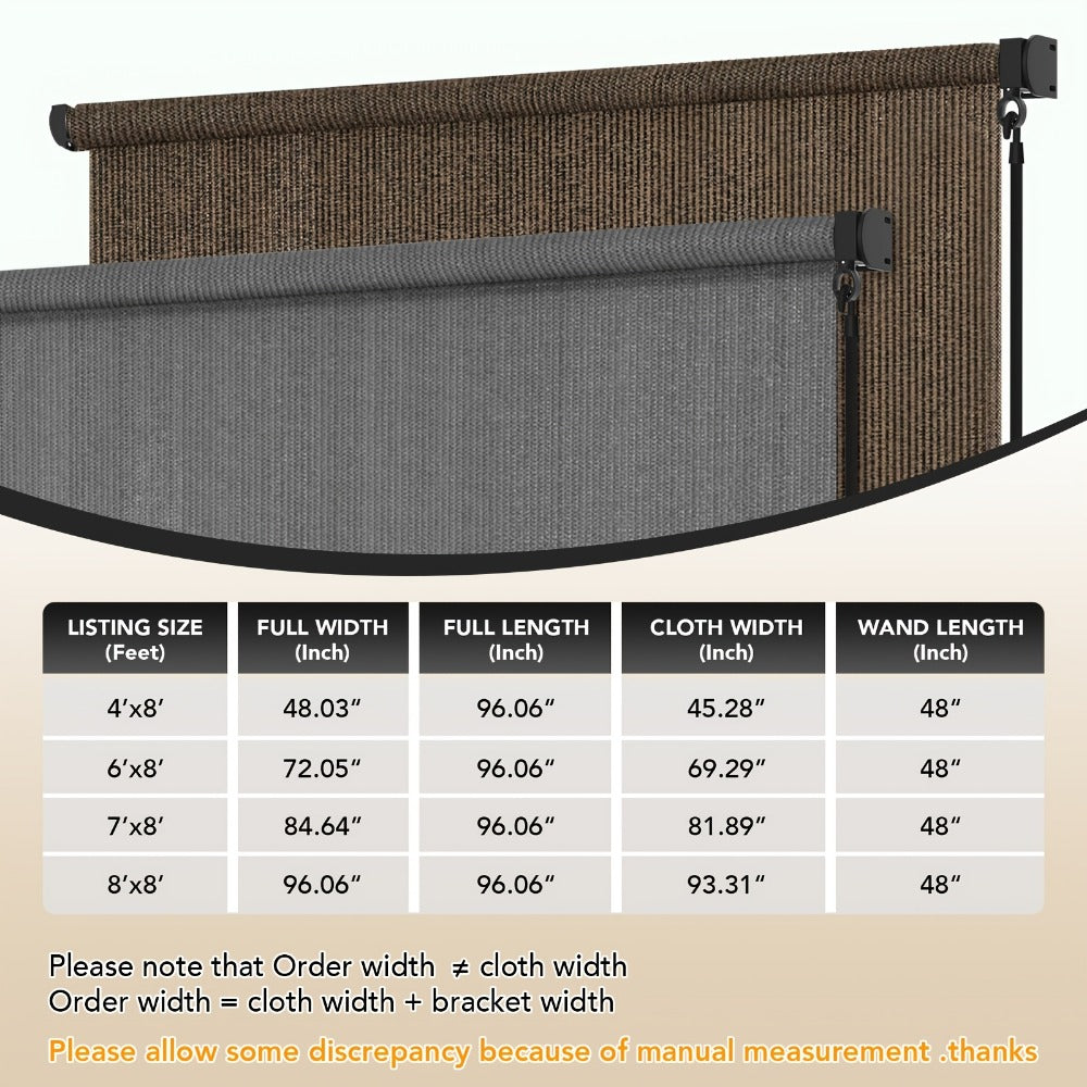Outdoor Patio Roller Shade with Added Privacy for Outdoor Shade and Protection detail image - detail view 4