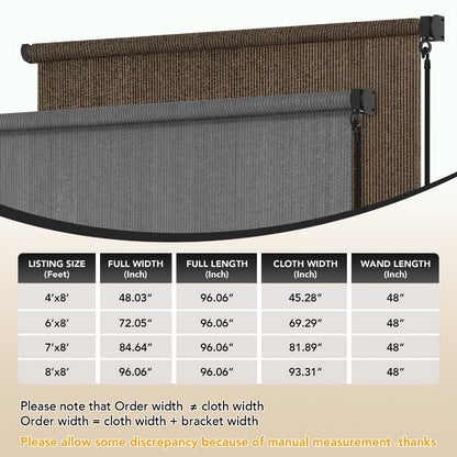 Outdoor Patio Roller Shade with Added Privacy for Outdoor Shade and Protection detail image - detail view 4