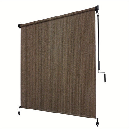 Outdoor Roller Shade shown in the Mocha, 72"W X 72"H option