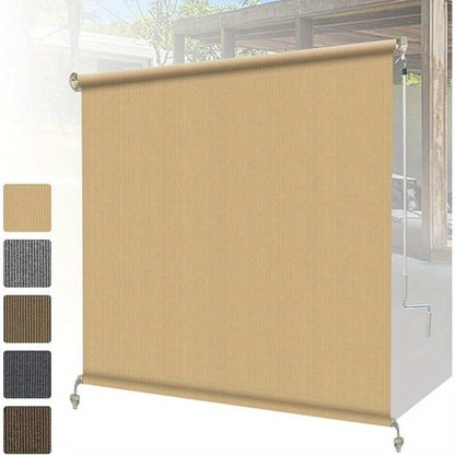 Outdoor Roller Shade shown in the Wheat, 7' wide X 8' drop option