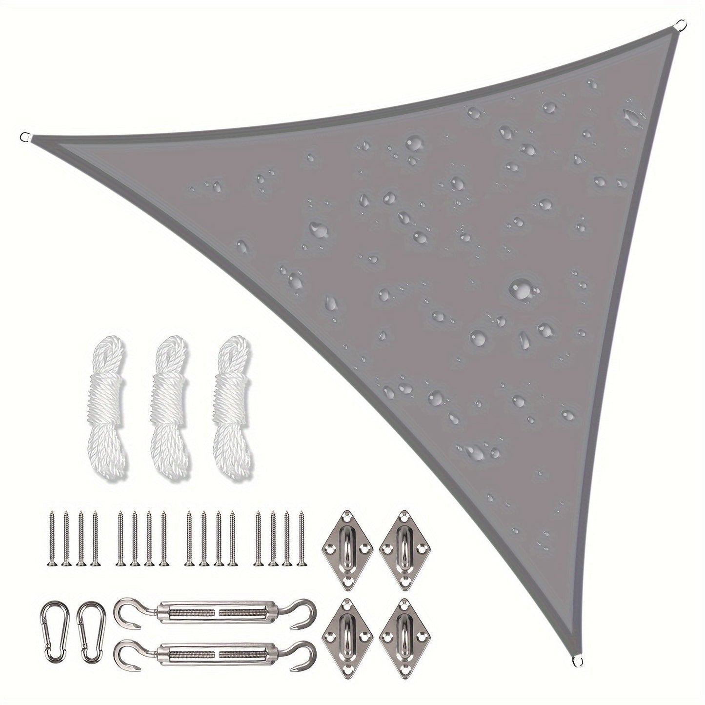 Sun Shade Sail shown in the Light Grey, 78.74*78.74*78.74inch(Hardware Kit included) option