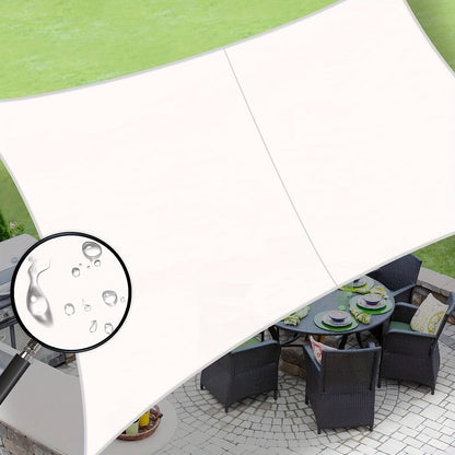 Sun Shade Sail shown in the White, 6.5'x10' option