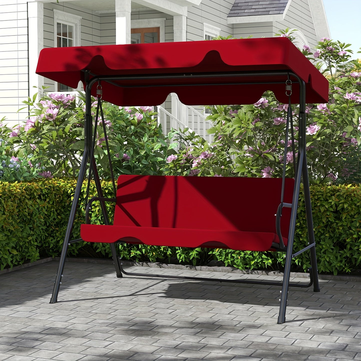 Outdoor Swing Glider shown in the Red option