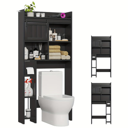 Over The Toilet Cabinet, Over The Toilet Storage Cabinet with Sliding Door & Toilet Paper shown in the main product view