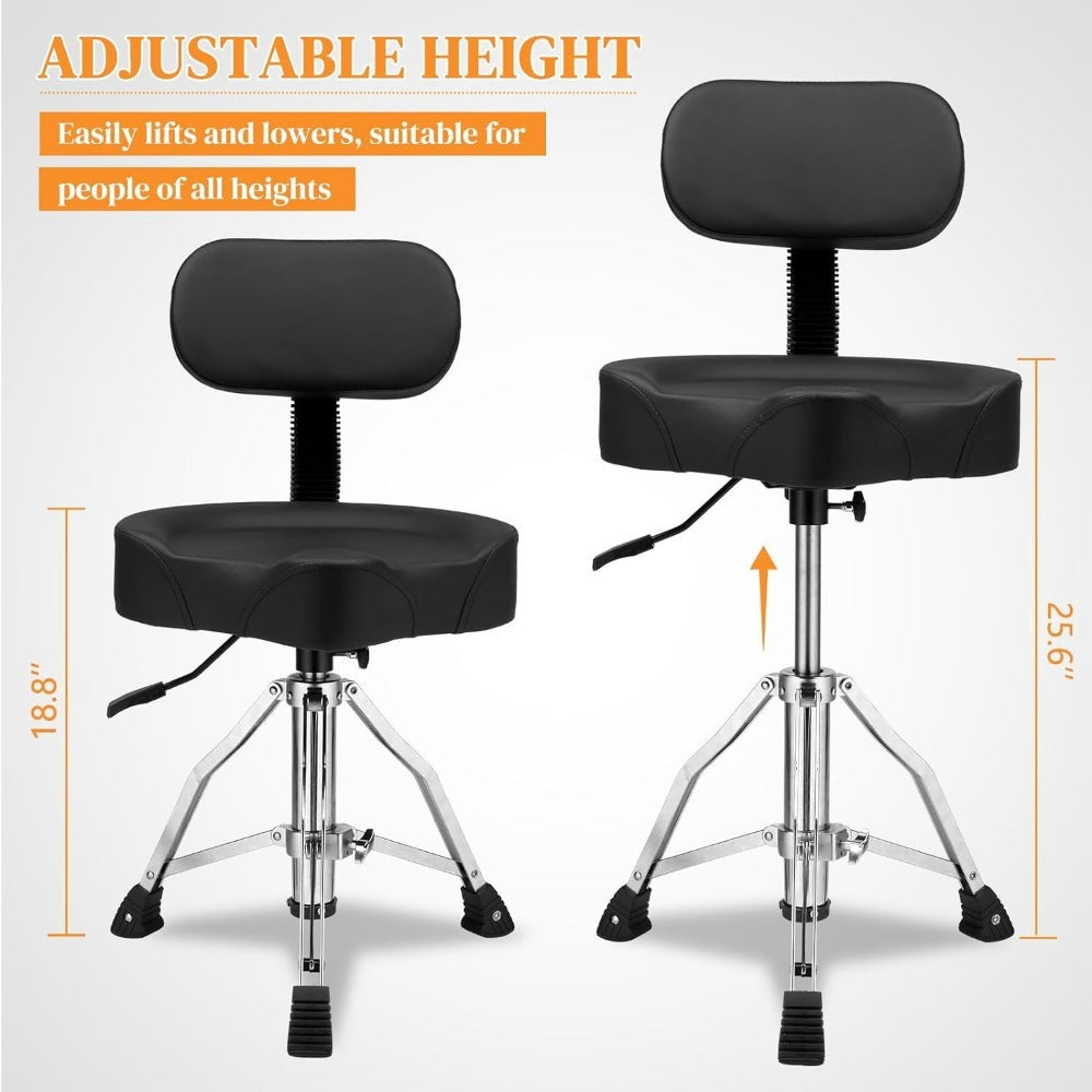 Oversized Drum Throne with Backrest, Adjustable Motorcycle-Style Seat detail image - detail view 4