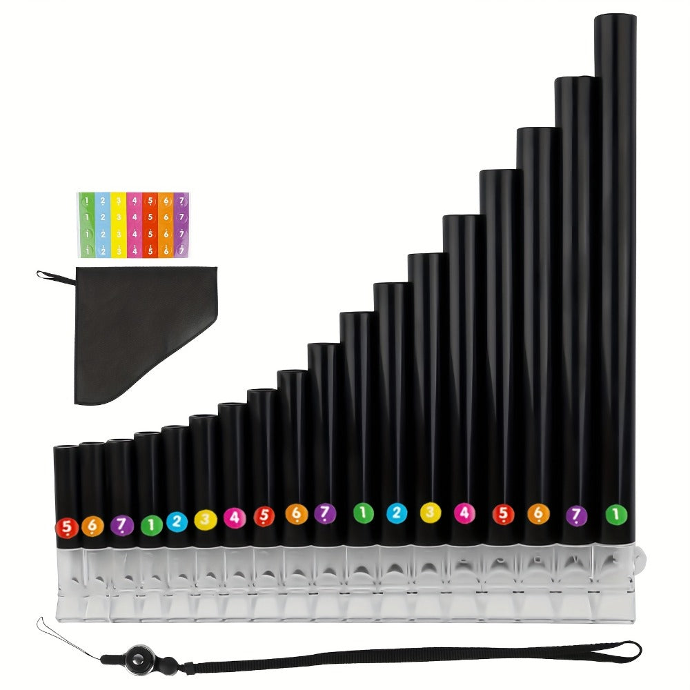 Pan Flute, 1pc, 18-Bar, Black for Lessons and Practice for Home Practice, Rehearsal detail image - detail view 4