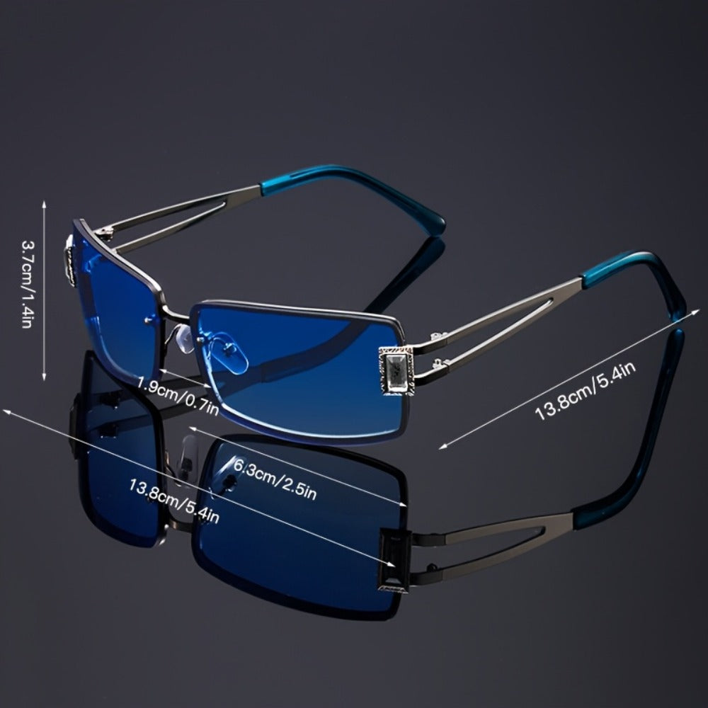 Party Glasses - Rhinestone Men Women Square Luxury Hip Hop Gradient Color Change Fashion - product detail view 2