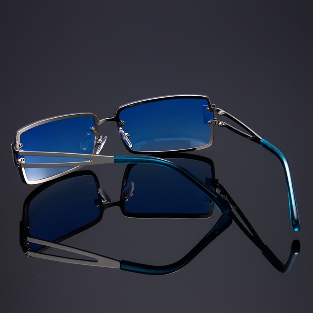 Party Glasses - Rhinestone Men Women Square Luxury Hip Hop Gradient Color Change Fashion - product detail view 8